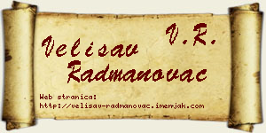 Velisav Radmanovac vizit kartica